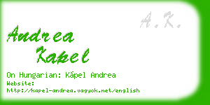 andrea kapel business card